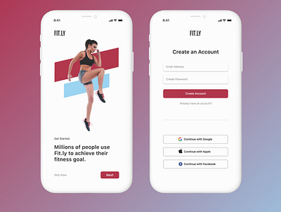 Daily Ui Design Challenge | Day 01 | Sign Up 001 dailyui design fitness fitnessapp onboarding signup ui uichallenge welcome screen