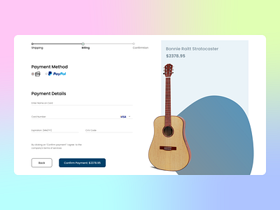 Daily Ui Design Challenge | Day 02 | Credit Card Checkout 001 checkout credit card dailyui guitar music payment uichallenge