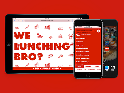 "We Lunching Bro?" is live! food mobile ui ux web design
