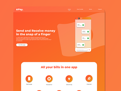 Landing page for a payment app