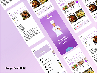 Cook Book android app application design graphic design illustration mobile mobile app recipe recipe book ui ux