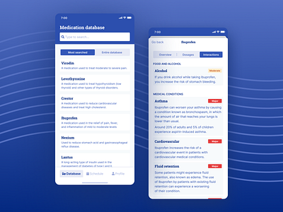 Medication and medicine information app