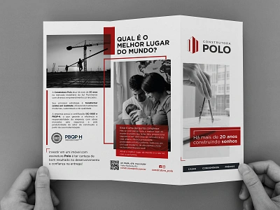 Trifold - Construtora POLO arts branding design project visual identidy