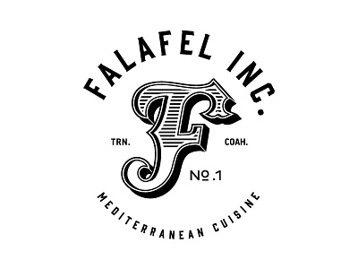 Falafel Inc3 company f factory falafel food foodtruck kebab letter logo vintage