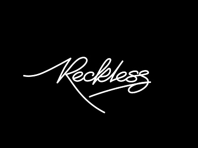 Reckless calligraphy custom lettering line reckless single