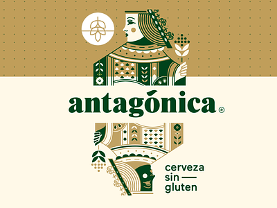 Antagonica Beer Label beer gluten illustration label opposite poker queen