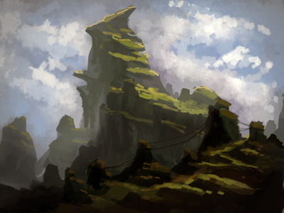 Up There digital painting landscape
