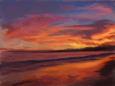 Ventura Evening digital painting sunset