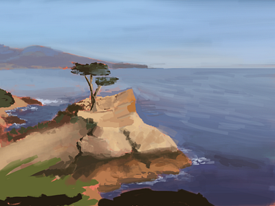 A Rather Famous Tree digital painting practice wip