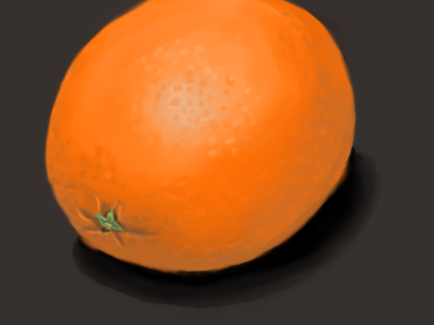Orange digital painting fruit leonardo navel practice wip