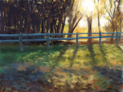 Fence Light digital painting lighting practice wip