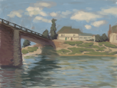 Bad Bridge digital painting form practice wip