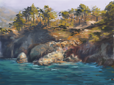 Lobos digital painting landscape point lobos