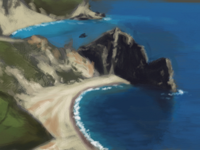 Inlet digital painting landscape pacific ocean