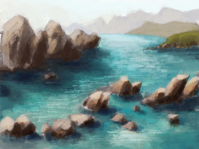 Cove digital painting landscape