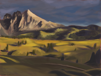 Range digital painting landscape mountains