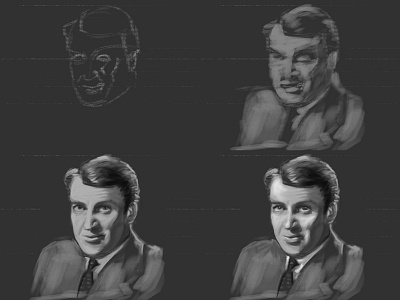 Jimmy process digital painting jimmy stewart portrait wip