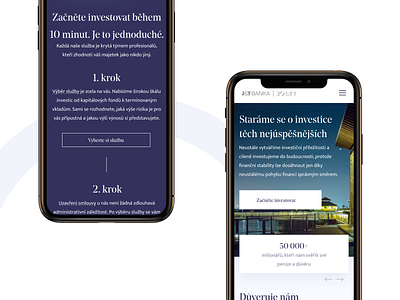 Mobile version of redesign concept for private bank