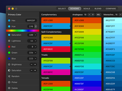 Paletter for Mac - pro color schemer and palette manager app css mac macos solo dev