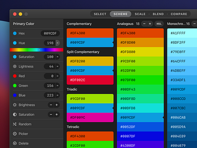 Paletter for Mac - pro color schemer and palette manager