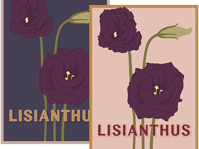 Botanical Illustration Series - Lisianthus botanical custom type feminine flora illustration lettering postcards print