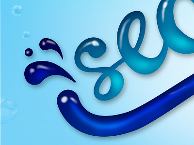 Splash blue fran power illustrator lettering liquid logo photoshop pool script splash typograph water