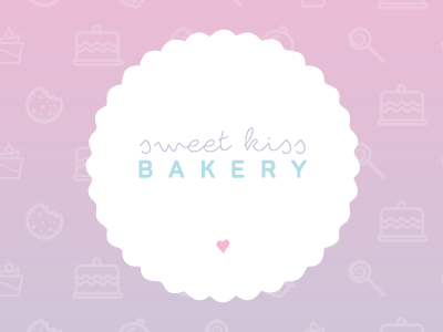 Sweet Kiss Bakery branding cake candy cupcake design heart logo lollipop sweet kiss bakery sweets