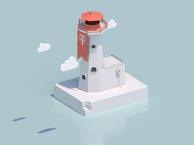 Low poly Lighthouse 3d animation 3d artist animation lighthouse low poly lighthouse