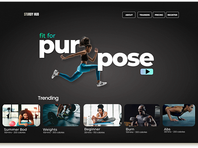 Fitness landing page calories clean design exercise fitness graphic design gym health landing page typography ui ux workout