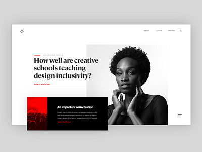 Clean UI concept clean design desktop digital design minimal red ui web web design website white space