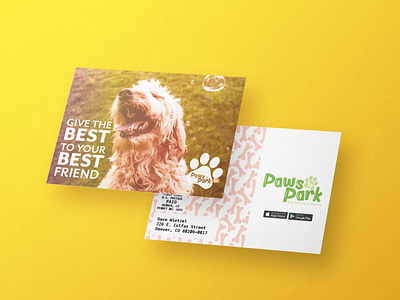 Doggie Daycare App Direct Mail Postcard Mockup app branding design dog graphic design layout logo mailer mockup postcard print print design print layout ui vector