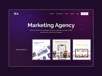 Marketing Agency Landing Page Concept agency creative agency daily design gradient homepage inspiration landing page marketing ui ux web