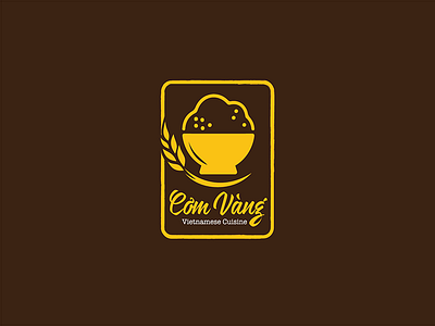golden rice branding cuisine gold logo restaurant rice vietnam