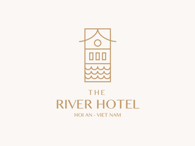 The River Hotel boutique brand hotel identity logo river