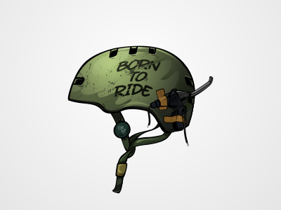 Born To Ride borntoride coreldraw cycleholic drawing greenarmy helmet illustrator vector