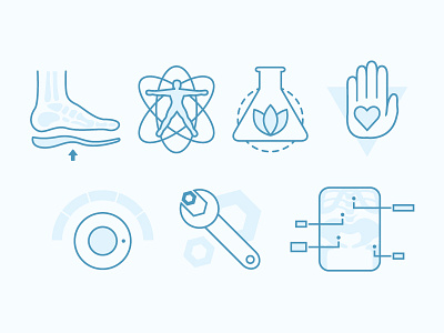Chiropractic Icons chiropractic heal health iconic icons massage nutrition orthotics physical services vector