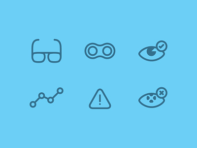 Eyecons contacts disease eye flat glasses glyph icon icons lens line symbol