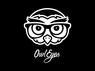 Owl Eyes Logo brand branding identity lettering logo nerd owl typography