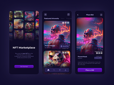 NFT Mobile App design graphic design ui ux