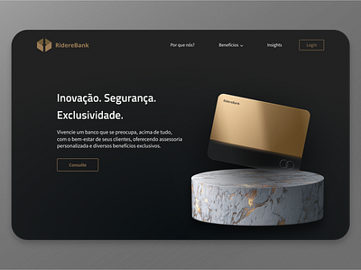 Private Bank with Iron Card - Landing Page bank card design landing page ui ui design ux ux desing web design