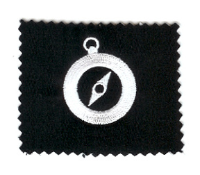 Analog compass black embroidery simplegeo