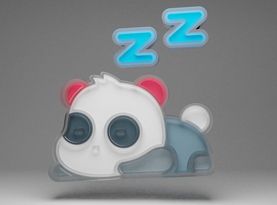 3D model cute panda 3d graphic design