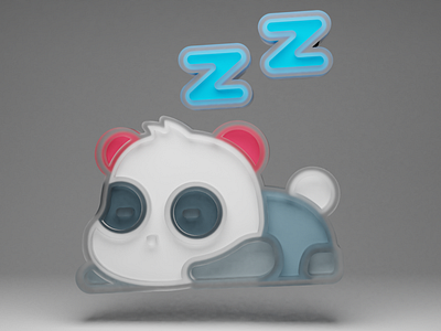 3D model cute panda