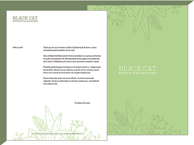 Black Cat Botanicals & Home Letterhead