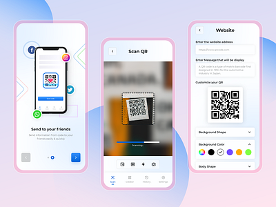 QR Code App adobe xd app design app interface app mobile app ui design qr code app qr code ui user experience user interface