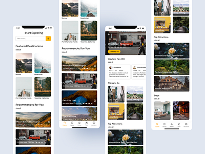 Wayfarer Travel Mobile App apps design mobile design travel travel site ui