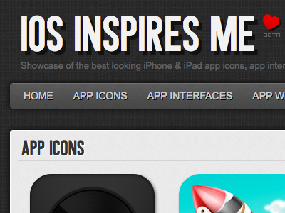 iOs Inspires Me design gallery interface ios ipad iphone showcase ui