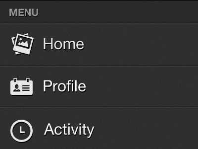 LaudUp app interface iphone menu