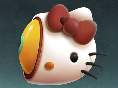 Hello Kitty Halloween eyes face halloween hellokitty illustration procreate procreate app texture