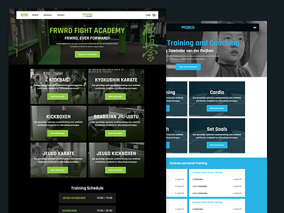 Double landing page – Dojo & Coaching bjj branding coaching dark design karate mma sport training ui website